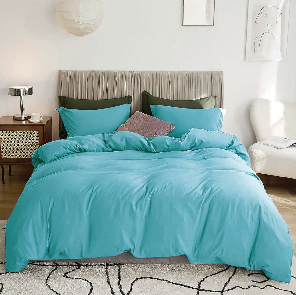 2 Piece Hotel Soft Microfiber Quilt Cover Set-2000TC Duvet/Donna Cover Set & Pillowcases -1 Quilt Cover Zipper Closure & 1 x Pillowcases-Breathable Bedding - Wrinkle, Fade, Stain Resistant(Ice Blue,Single)