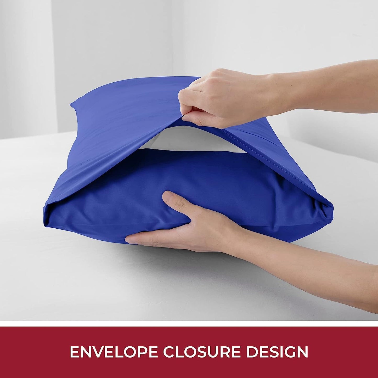 2 Piece Fitted Sheet Set- Fitted Sheet & Pillowcases -Breathable Bedding - Wrinkle, Fade, Stain Resistant- 40cm Deep Pocket Fitted Bed Sheet Set(Royal blue,Single)