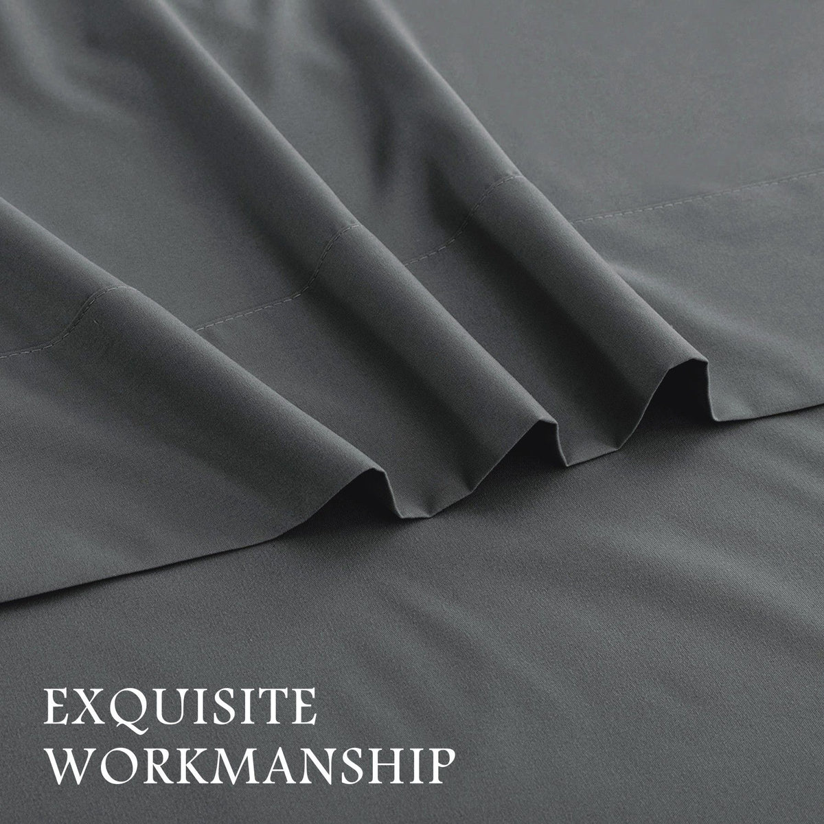 3 Piece Bed Sheet Set- Bedding Sheets & Pillowcases -Breathable Bedding - Wrinkle, Fade, Stain Resistant-Deep Pocket Flat Fitted Bed Sheet Set(Dark gray,Single)