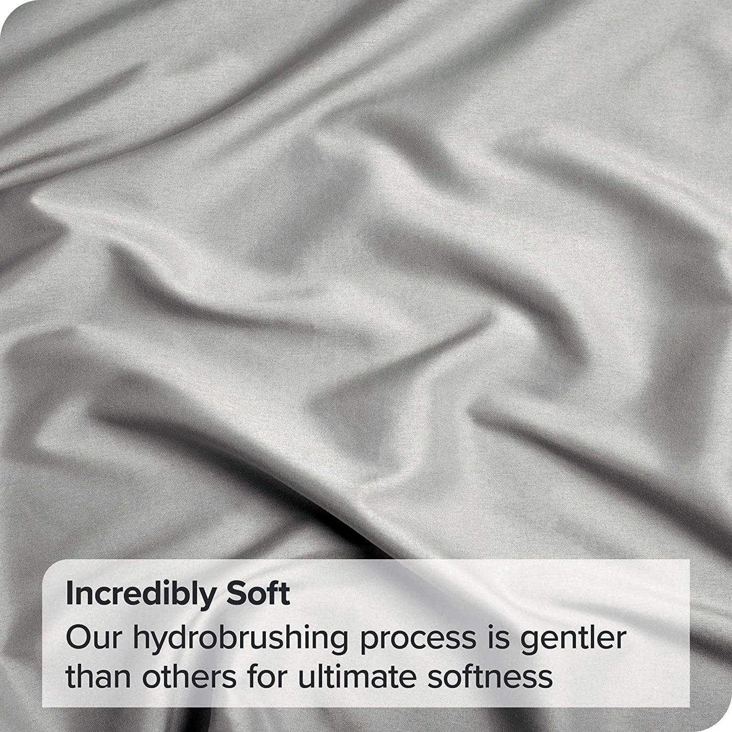 3 Piece Bed Sheet Set- Bedding Sheets & Pillowcases -Breathable Bedding - Wrinkle, Fade, Stain Resistant-Deep Pocket Flat Fitted Bed Sheet Set(Silver-gray,Single)