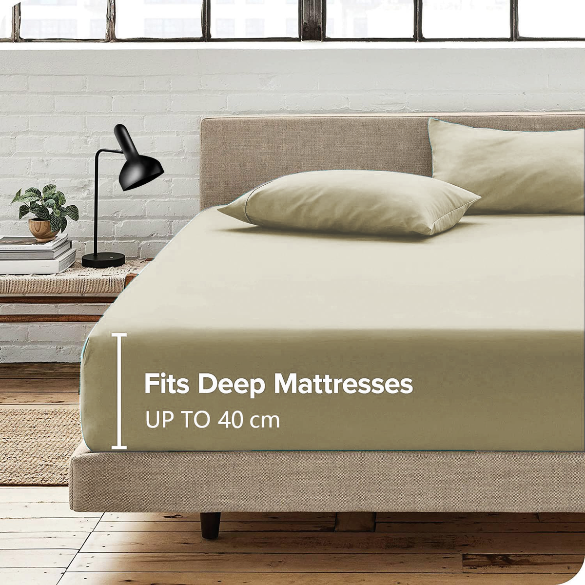 Hotel Quality Fitted Sheet - 1 Piece Fitted Sheet  -Breathable Bedding - Wrinkle, Fade, Stain Resistant- 16inch/40cm Deep Pocket Fitted Bed Sheet-Wrinkle and Fade Resistant,(Cream White,Single)