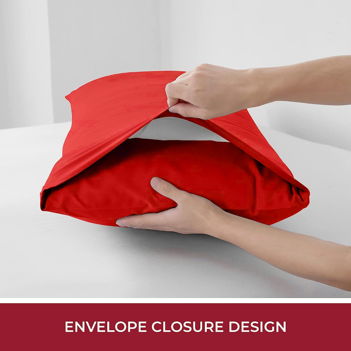 3 Piece Fitted Sheet Set- Fitted Sheet & Pillowcases -Breathable Bedding - Wrinkle, Fade, Stain Resistant- 40cm Deep Pocket Fitted Bed Sheet Set(Red,Super King)