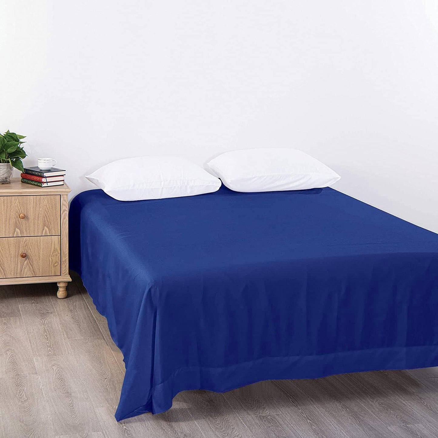 Elegant Comfort Premium Hotel Quality 1-Piece Super King Flat Sheet, Luxury and Softest 2000 Thread Count Bedding Flat Sheet(Super King,Royal blue)