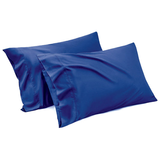 1000TC Ultra Soft Microfiber Pillowcases,Pair of Standard Pillow Covers,（royalblue, Standard Size, 48x74 cm)