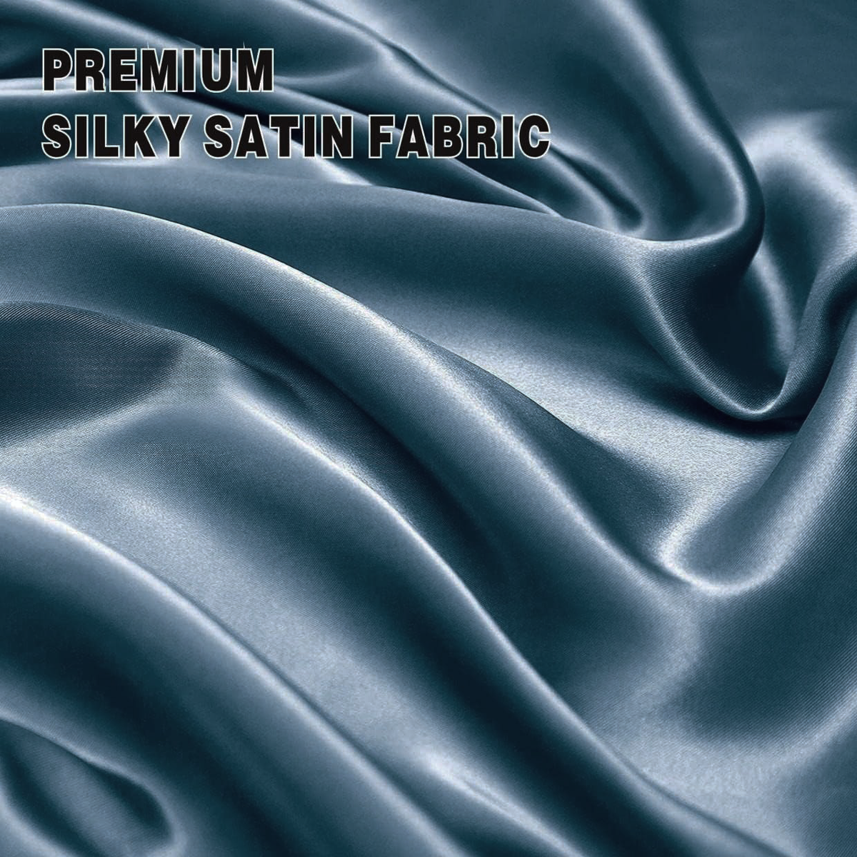 Satin Quilt cover Set Hotel 3 Pieces Quilt cover with Pillowcase, Art Silk Bedding Set-Luxury Soft Silky pillowcase for Hair and Skin, Similar to Silk Duvet/Donna Cover Set- 3 Pieces(King,Navy)