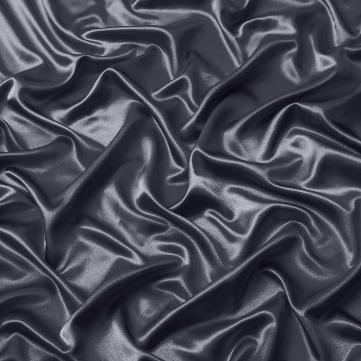 Satin Fitted Sheet Set Hotel 3 Pieces Fitted Sheet with Pillowcase, Art Silk Bedding Set-Luxury Soft Silky Sheets for Hair and Skin, Similar to Silk Fitted Sheets Set 3 Pieces(King,Grey)