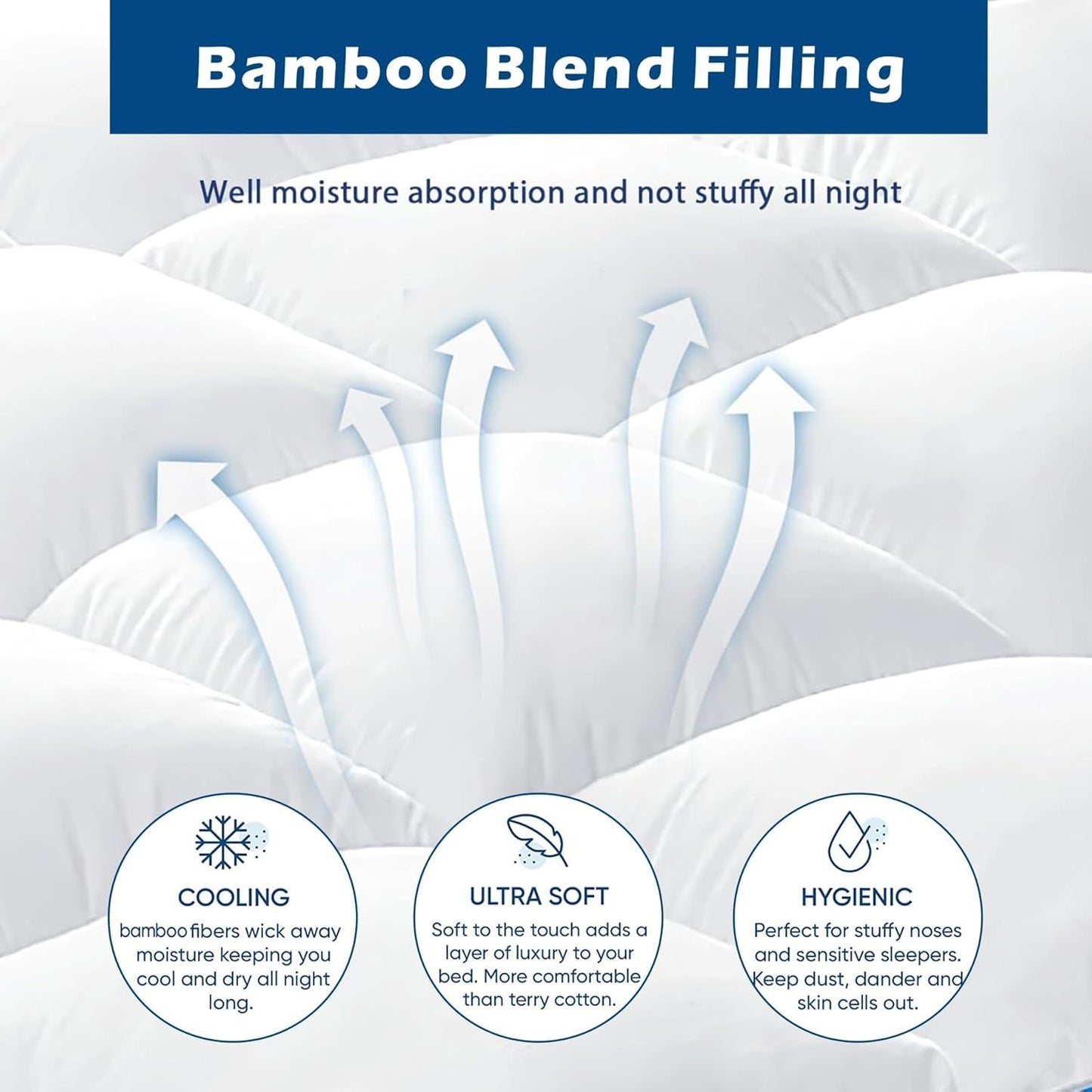 1000GSM Mattress Topper Viscose Derived from Bamboo, Thick Pillowtop Fitted Mattress Cover with 45cm Deep Skirt - Machine Washable Hypoallergenic（Single,Black）