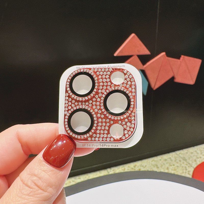 Yixi Camera Lens Protector iPhone 17 Pro Diamond Frosted [integrated all-inclusive diamond lens film] red iphone 16