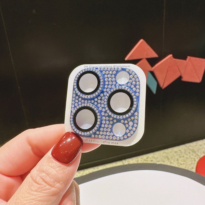 Yixi Camera Lens Protector iPhone 17 Pro Diamond Frosted [integrated all-inclusive diamond lens film] royal blue iphone 13pro