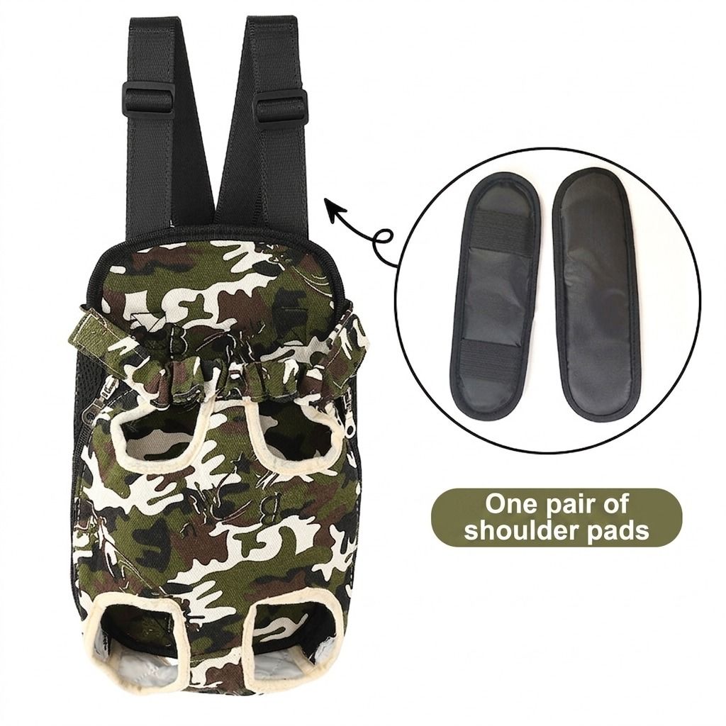 Portable Pet Front Chest Backpack for Small Dogs and Cats – Hands-Free Travel Carrier with Adjustable Straps, Breathable Mesh, and Padded Shoulder Pads for Comfortable Outdoor Adventures (L, Leopardprint)