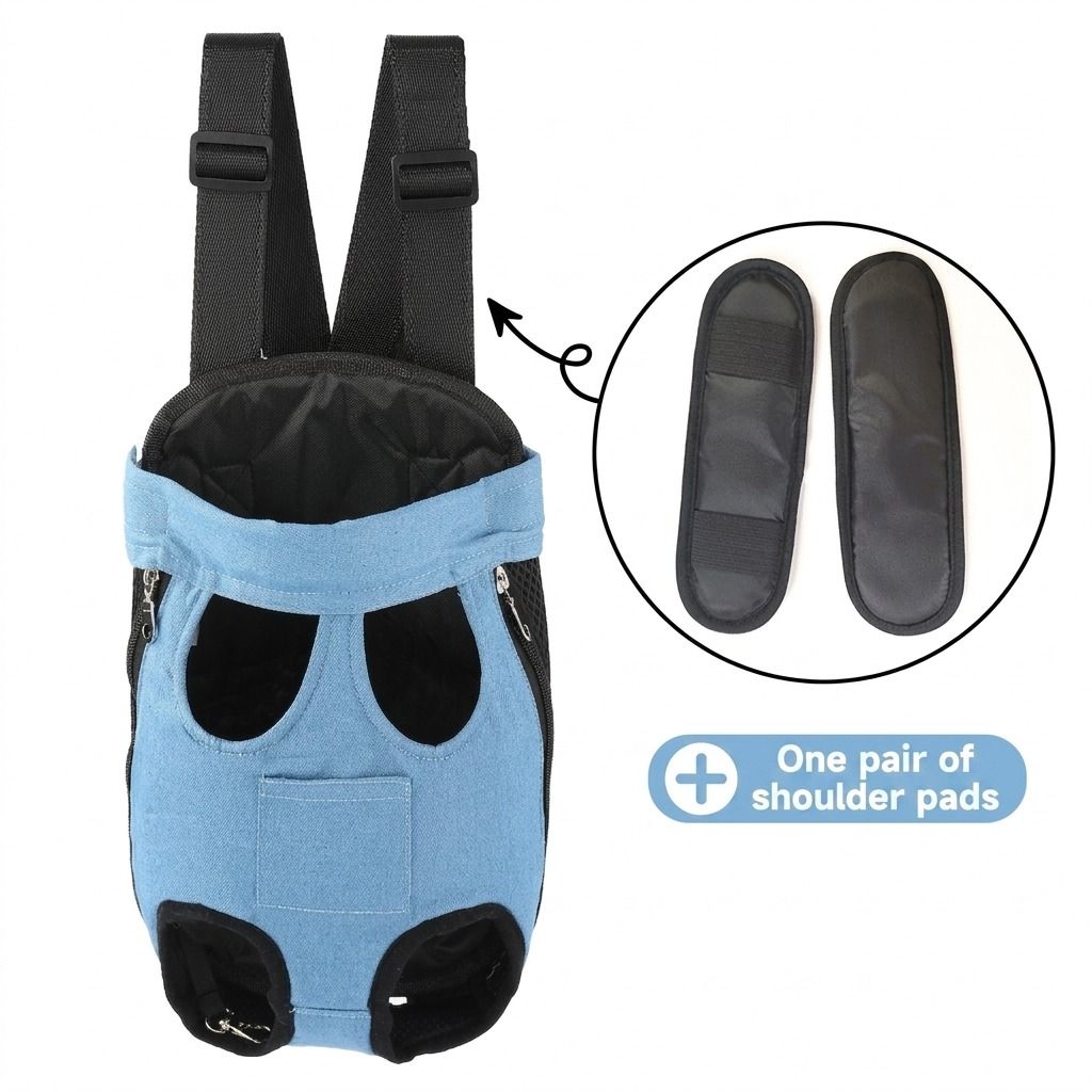 Portable Pet Front Chest Backpack for Small Dogs and Cats – Hands-Free Travel Carrier with Adjustable Straps, Breathable Mesh, and Padded Shoulder Pads for Comfortable Outdoor Adventures (M, DarkGreen)