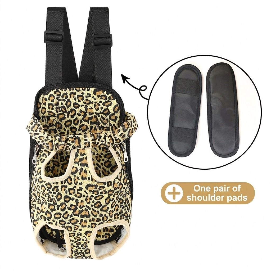 Portable Pet Front Chest Backpack for Small Dogs and Cats – Hands-Free Travel Carrier with Adjustable Straps, Breathable Mesh, and Padded Shoulder Pads for Comfortable Outdoor Adventures (M, DarkGreen)