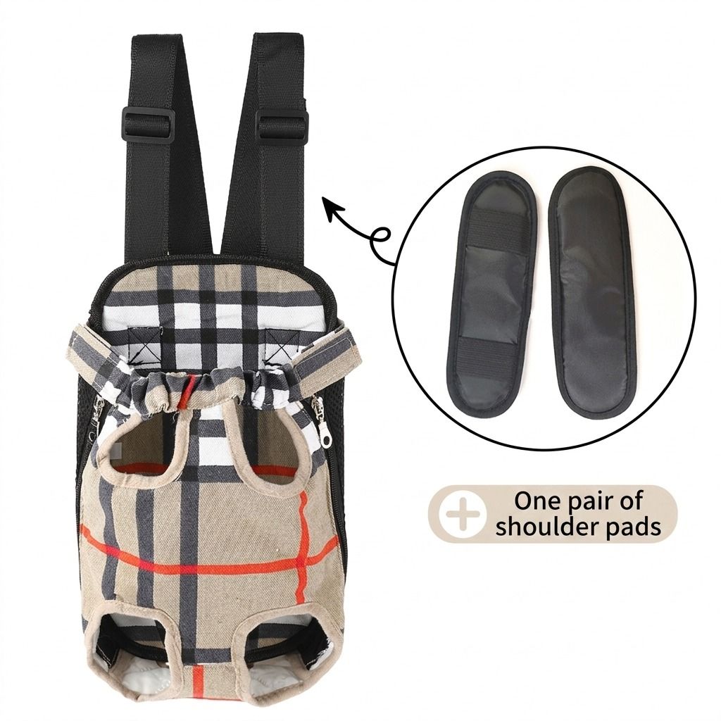Portable Pet Front Chest Backpack for Small Dogs and Cats – Hands-Free Travel Carrier with Adjustable Straps, Breathable Mesh, and Padded Shoulder Pads for Comfortable Outdoor Adventures (M, Leopardprint)
