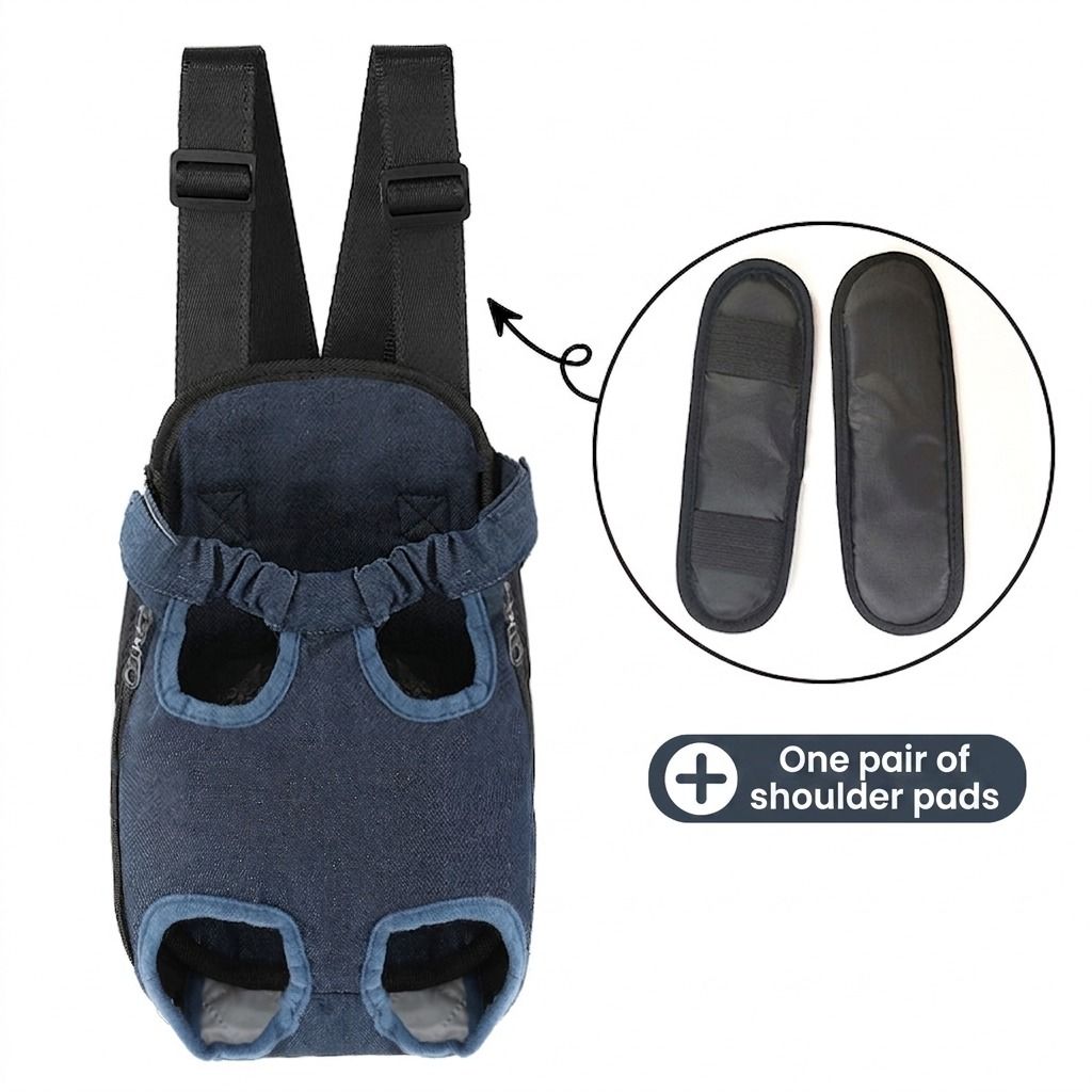 Portable Pet Front Chest Backpack for Small Dogs and Cats – Hands-Free Travel Carrier with Adjustable Straps, Breathable Mesh, and Padded Shoulder Pads for Comfortable Outdoor Adventures (S, Black)