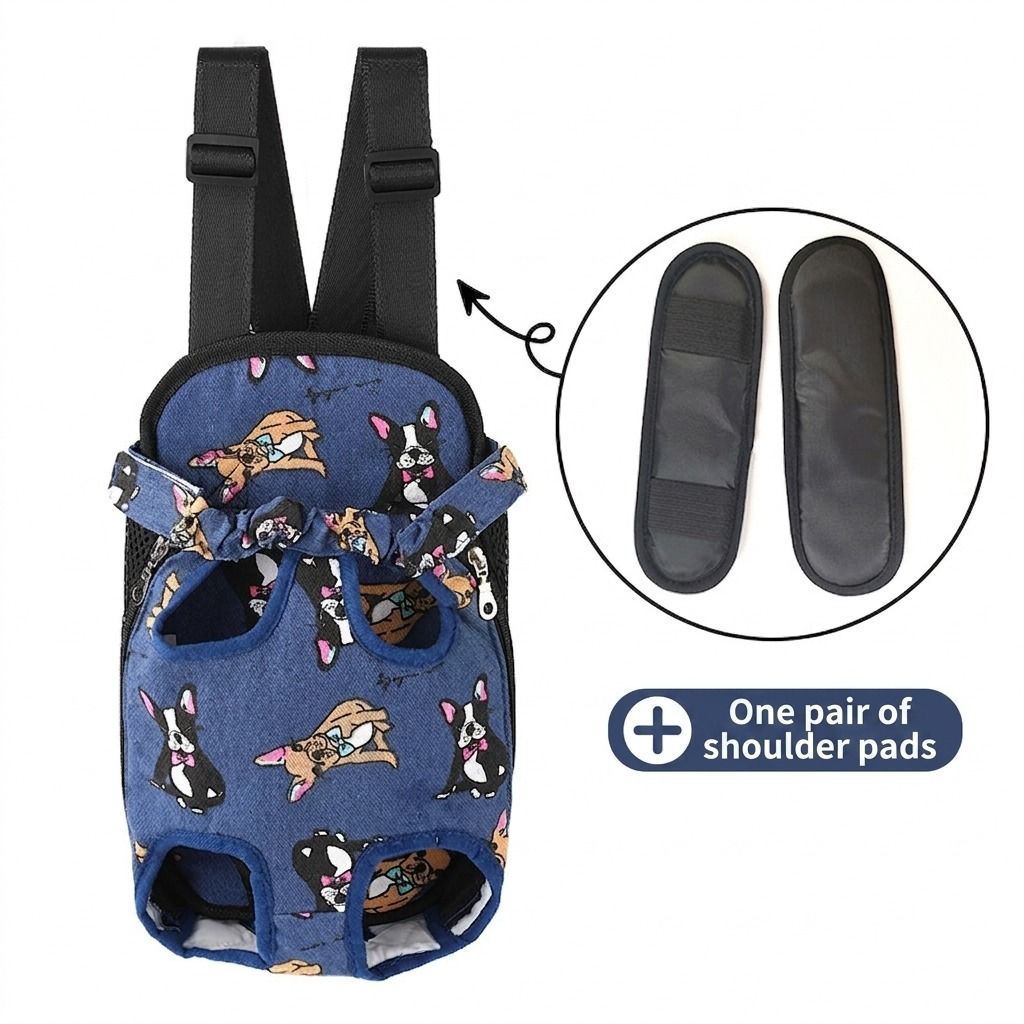 Portable Pet Front Chest Backpack for Small Dogs and Cats – Hands-Free Travel Carrier with Adjustable Straps, Breathable Mesh, and Padded Shoulder Pads for Comfortable Outdoor Adventures (S, Leopardprint)