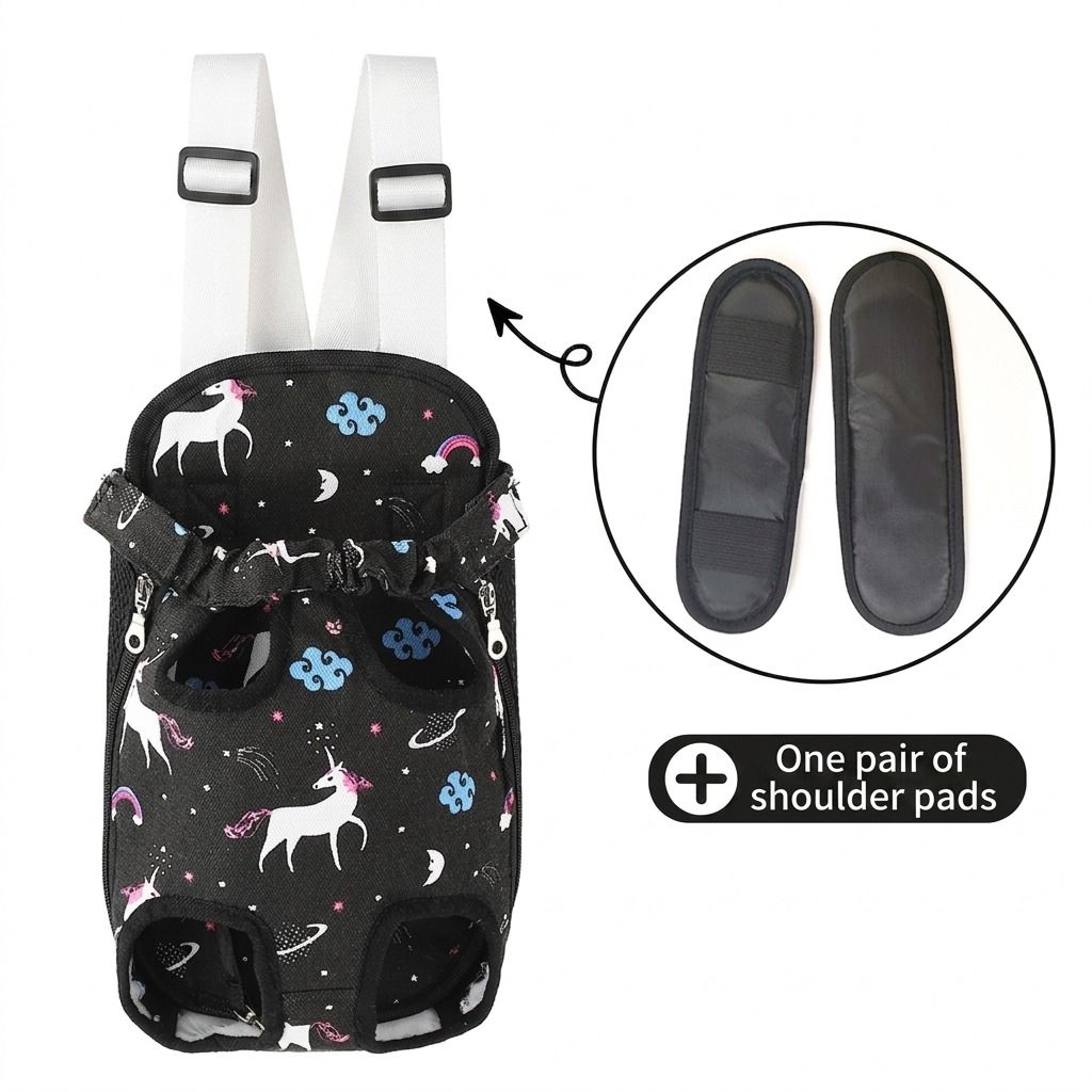 Portable Pet Front Chest Backpack for Small Dogs and Cats – Hands-Free Travel Carrier with Adjustable Straps, Breathable Mesh, and Padded Shoulder Pads for Comfortable Outdoor Adventures (XL, DarkGreen)