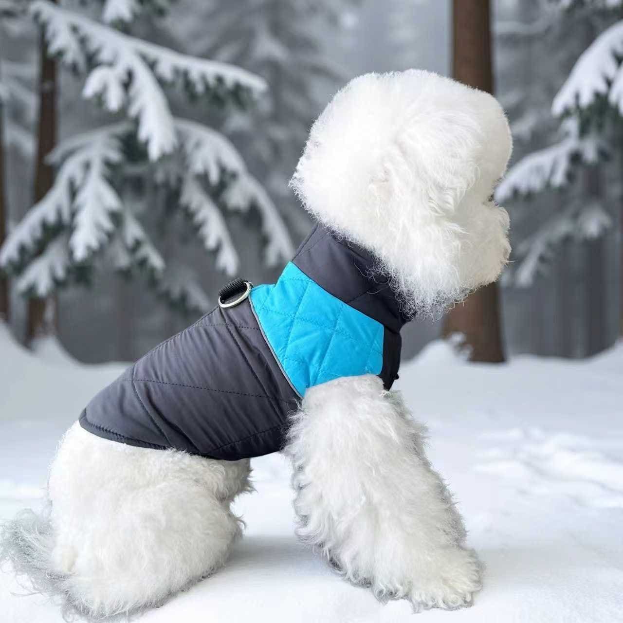 Winter Pet Dog Padded Vest with Waterproof Shell, Warm Fleece Lining, and Leash Attachment Ring for Outdoor Cold Weather Walks (5XL, Red)