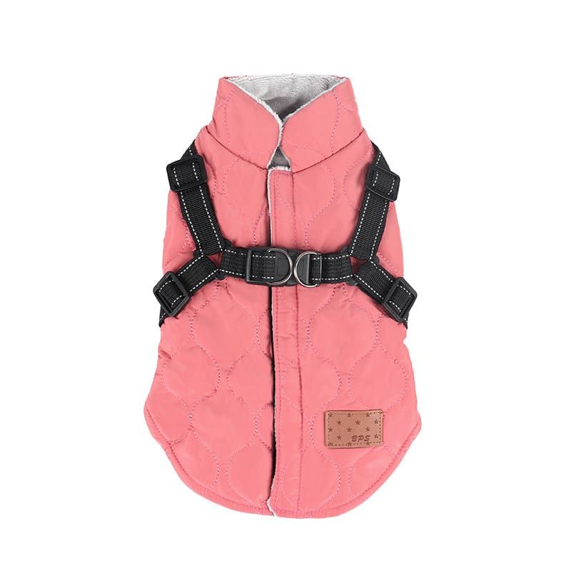 Premium Winter Dog Coat with Built-in Harness, Water-Resistant Puffer Vest for Small & Medium Breeds, Reflective Safety Straps, and Fleece Lining for Warmth and Outdoor Adventures (L, Brown)