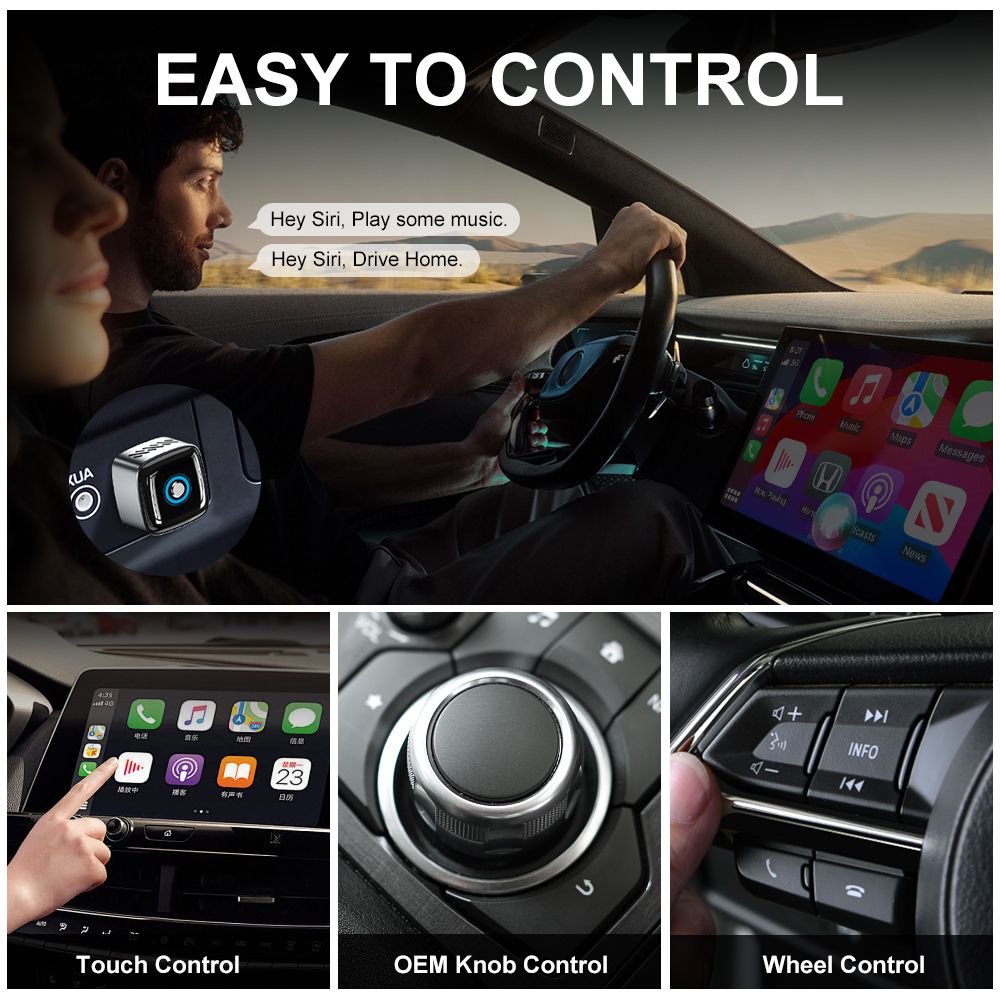 3 in 1 Wireless CarPlay and Android Auto Adapter Plug and Play Carplay Adapter