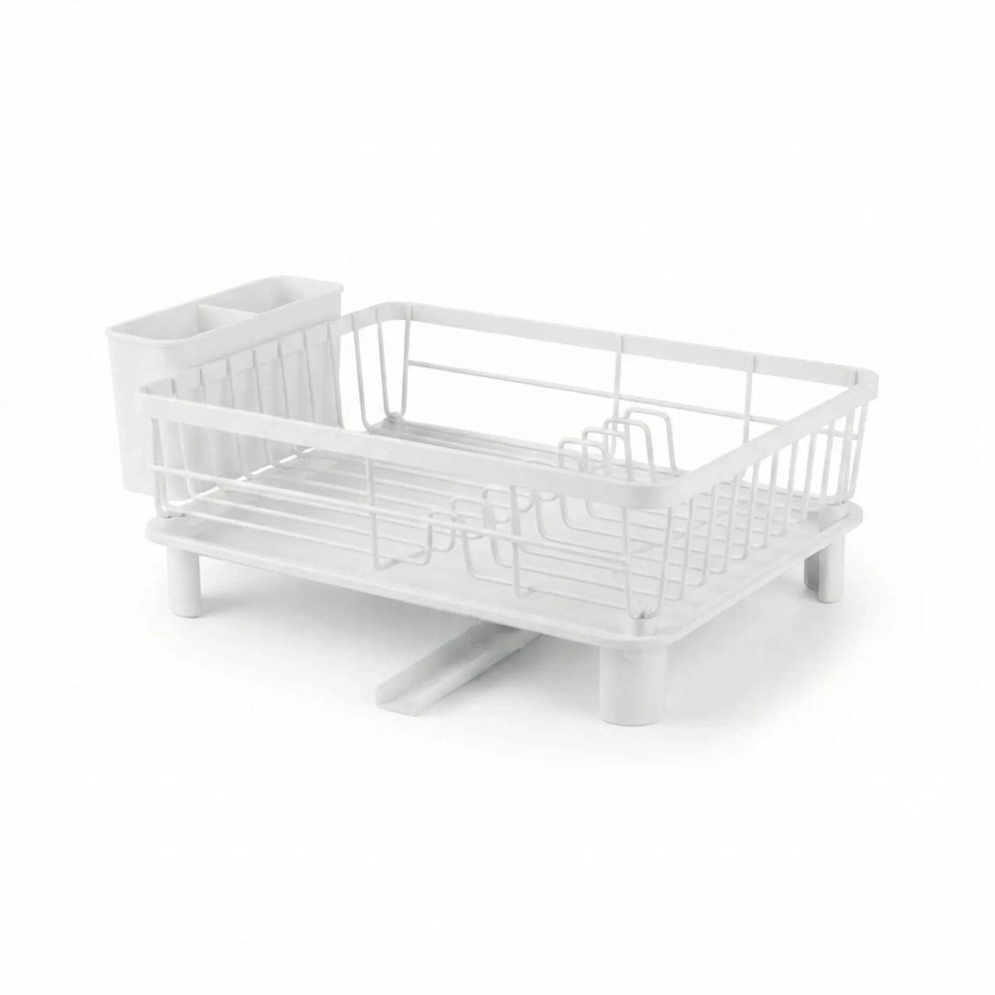 CARLA HOME Dish Drying Rack with Drainboard & Utensil Holder for Kitchen (White)