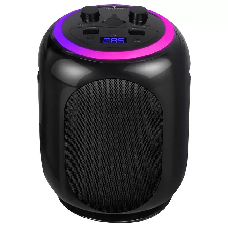 Black Wireless Karaoke System with Bluetooth Audio and Disco Lights