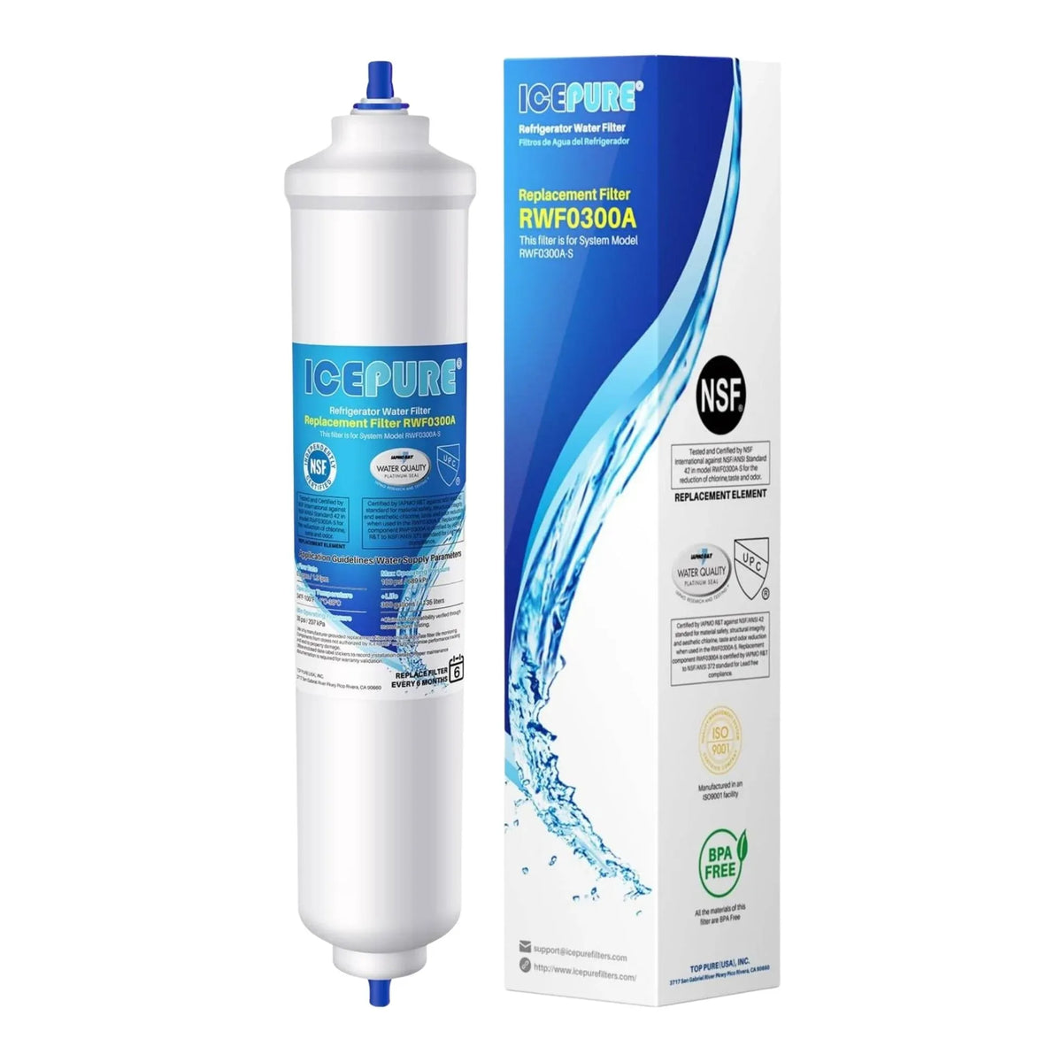 2 EXTERNAL FRIDGE WATER FILTER For SAMSUNG LG GE SIEMENS WESTINGHOUSE SMEG