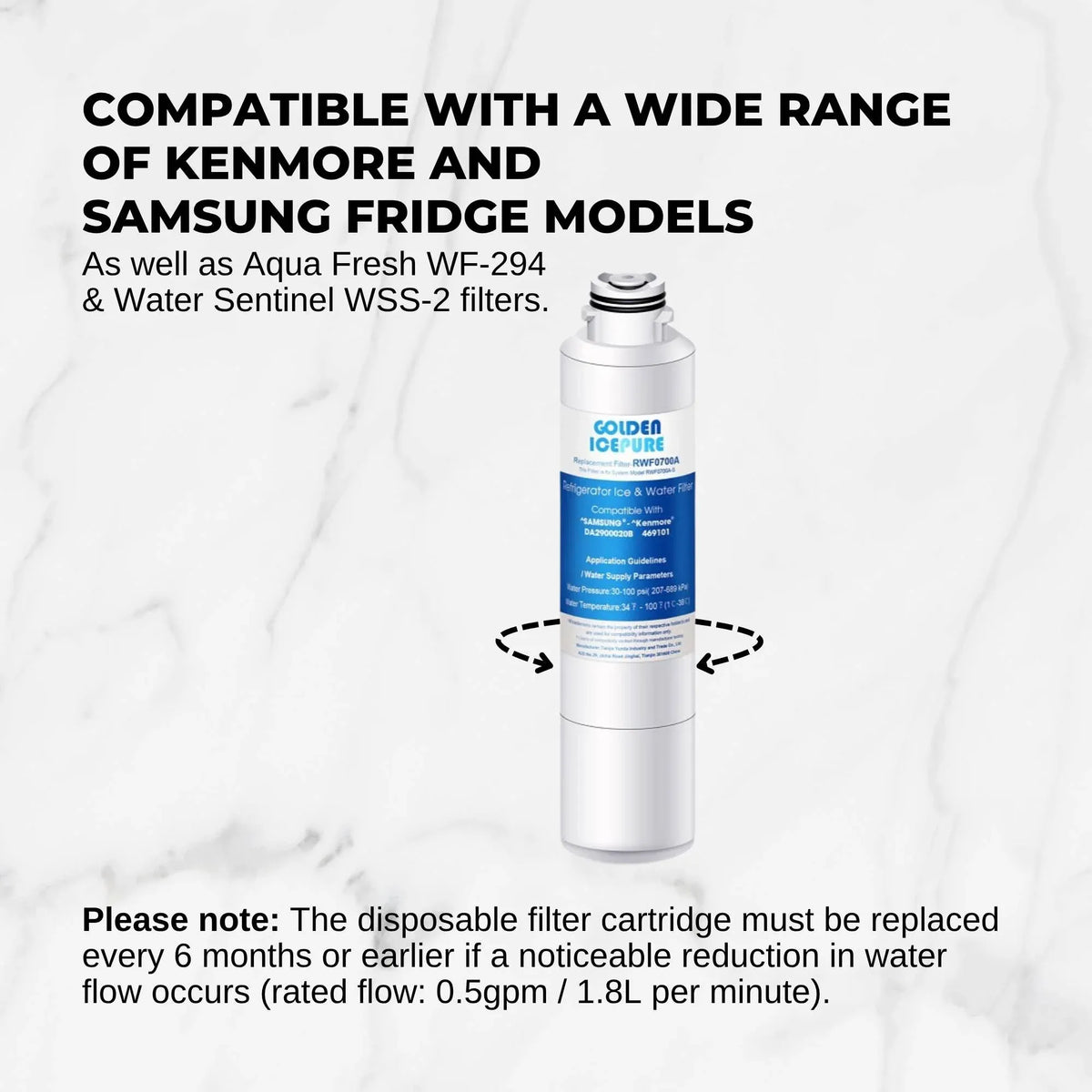 2 FRIDGE WATER FILTER For SAMSUNG DA29-00020 DA97-08006 KENMORE 46 9101