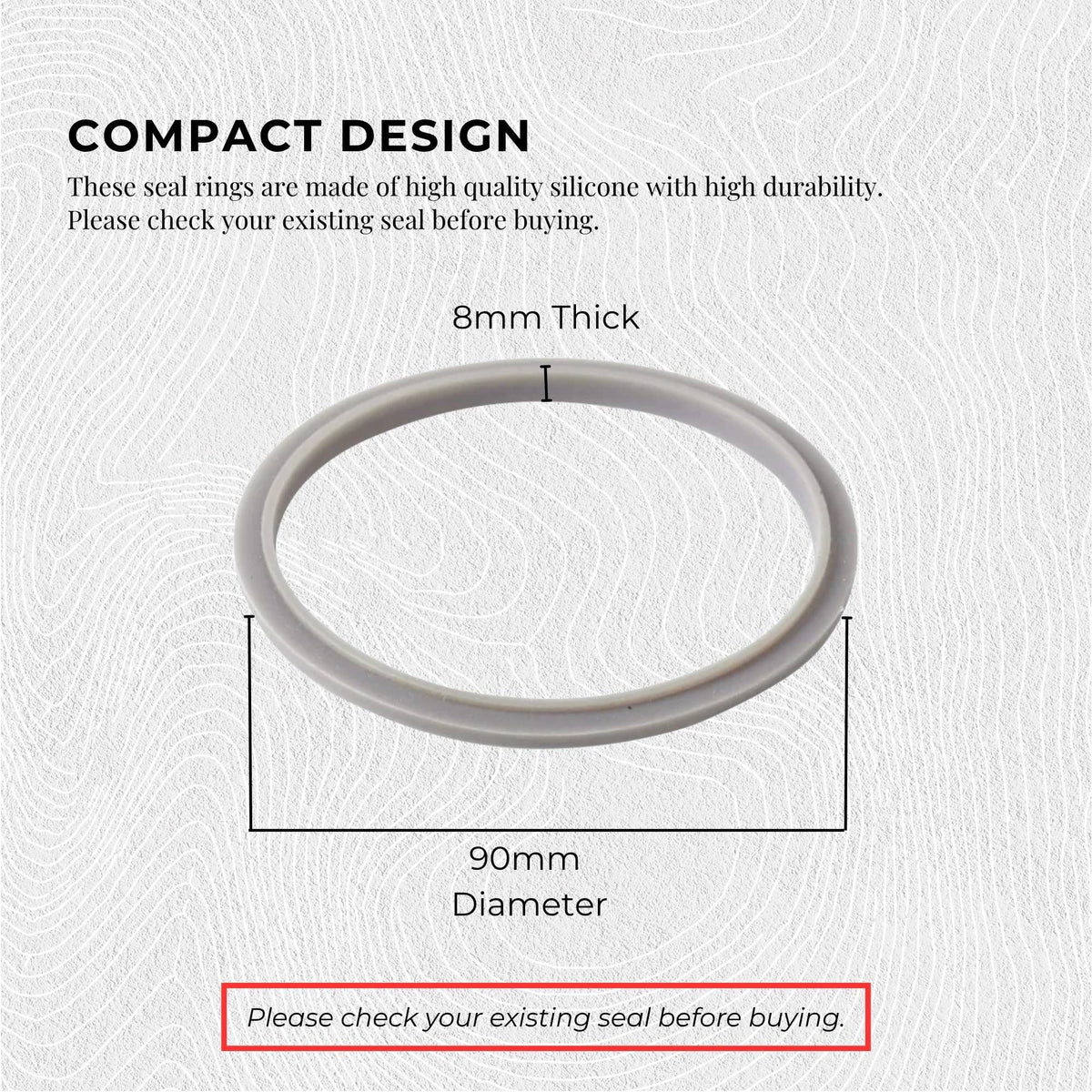 Kitchee 2x Grey Gasket Seal Ring For Nutribullet Model 600 900 1200W 90mm