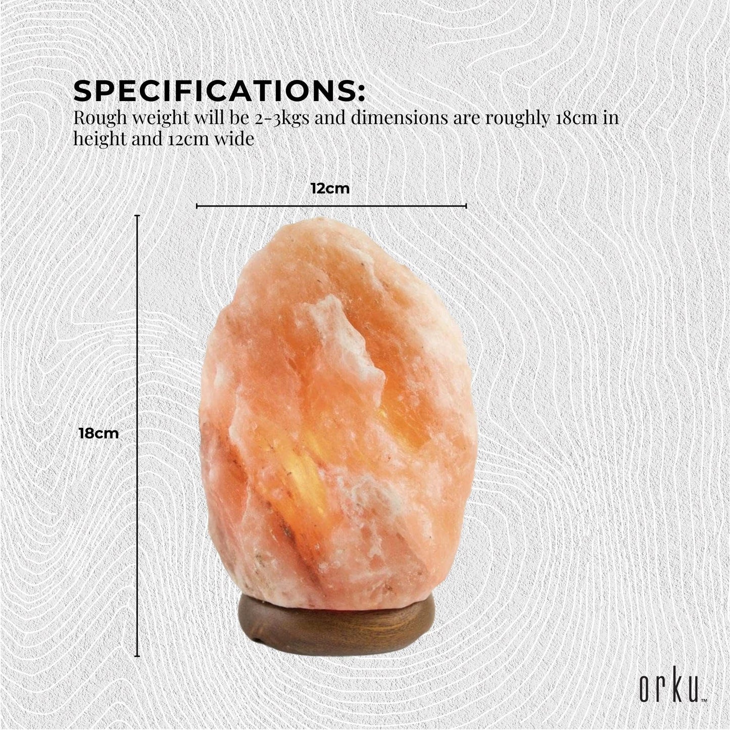 Orku 2-3 Kgs Himalayan Pink Salt Lamp - Natural Rock Shape Night Light
