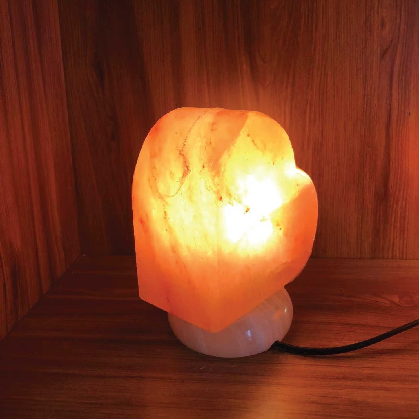 Orku Heart Shaped Himalayan Pink Salt Lamp - Hand Carved Love Night Light