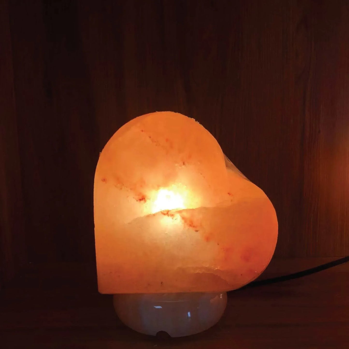 Orku Heart Shaped Himalayan Pink Salt Lamp - Hand Carved Love Night Light