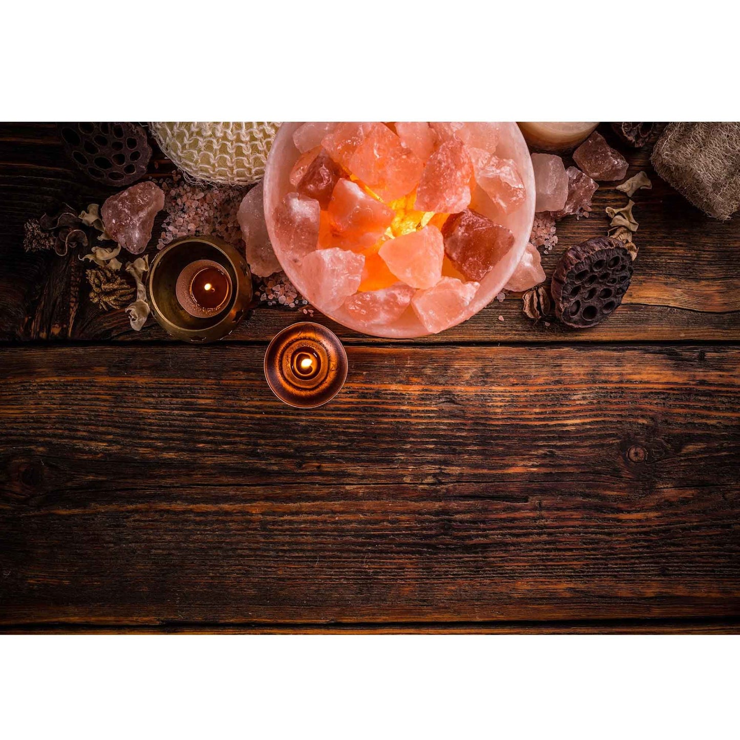 Orku Fire Bowl Himalayan Pink Salt Lamp - Hand Carved Rocks Night Light