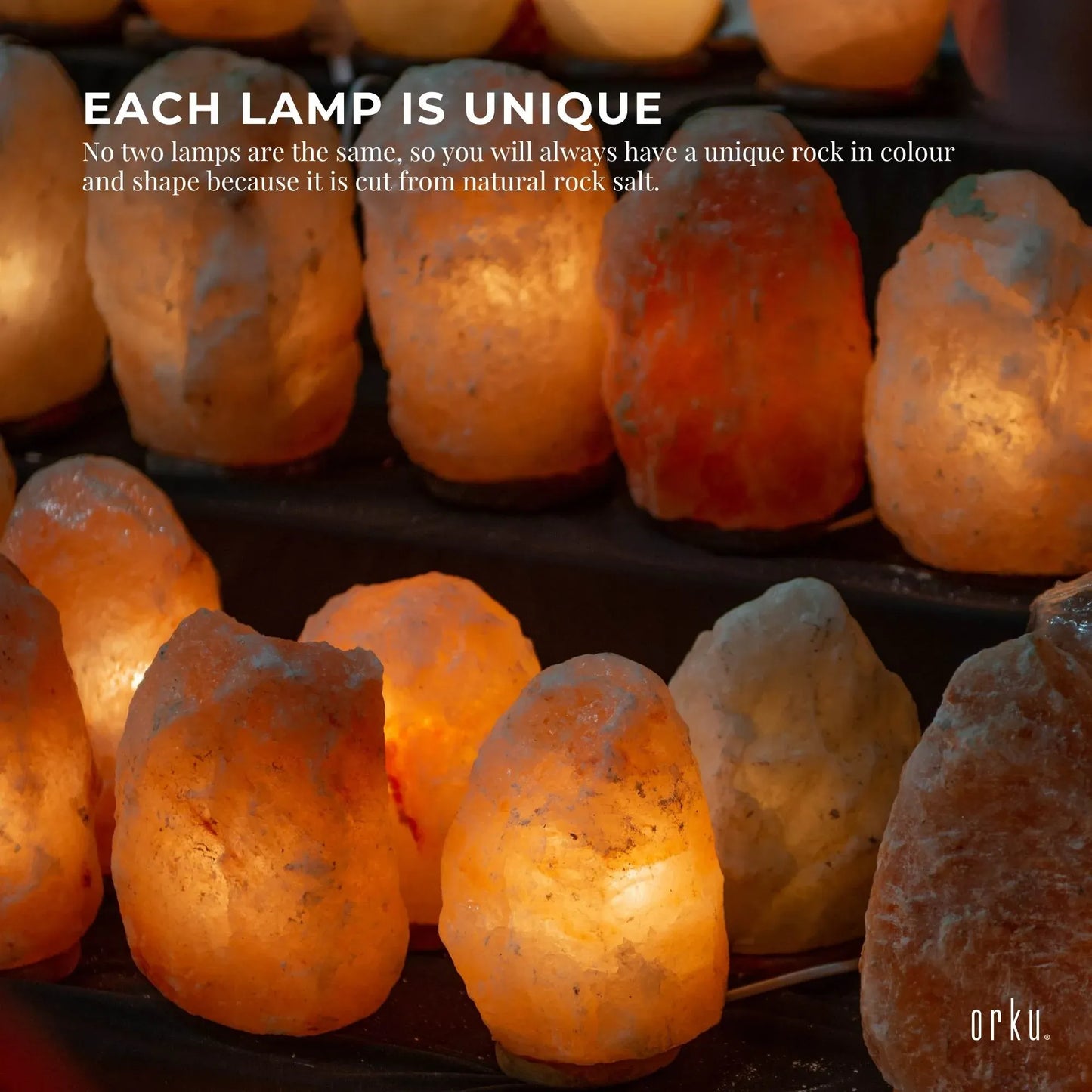 Orku 1-2kg Himalayan Pink Salt Aromatherapy Lamp - Essential Oil Diffuser