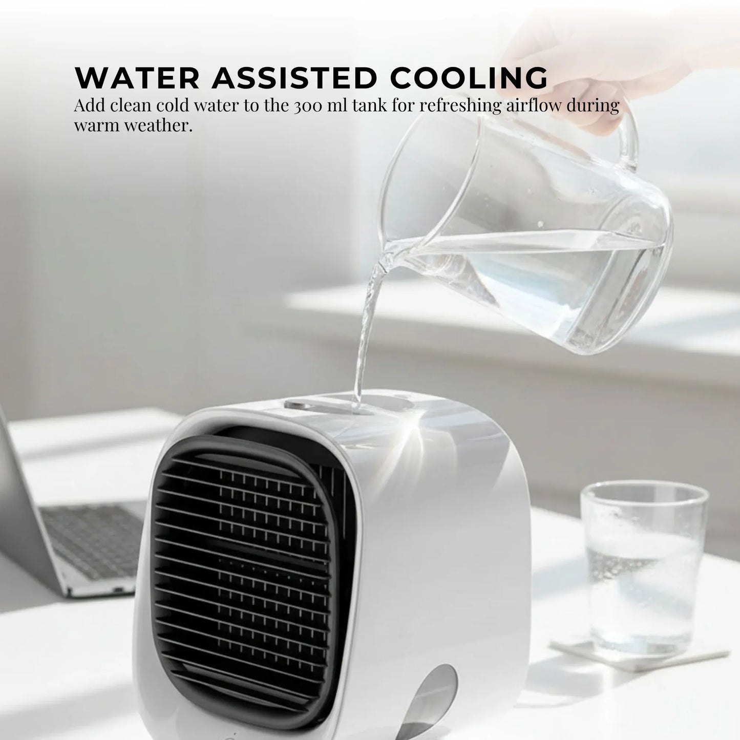 Orku USB Mini Evaporative Air Cooler Fan White - 300 Ml Water Tank