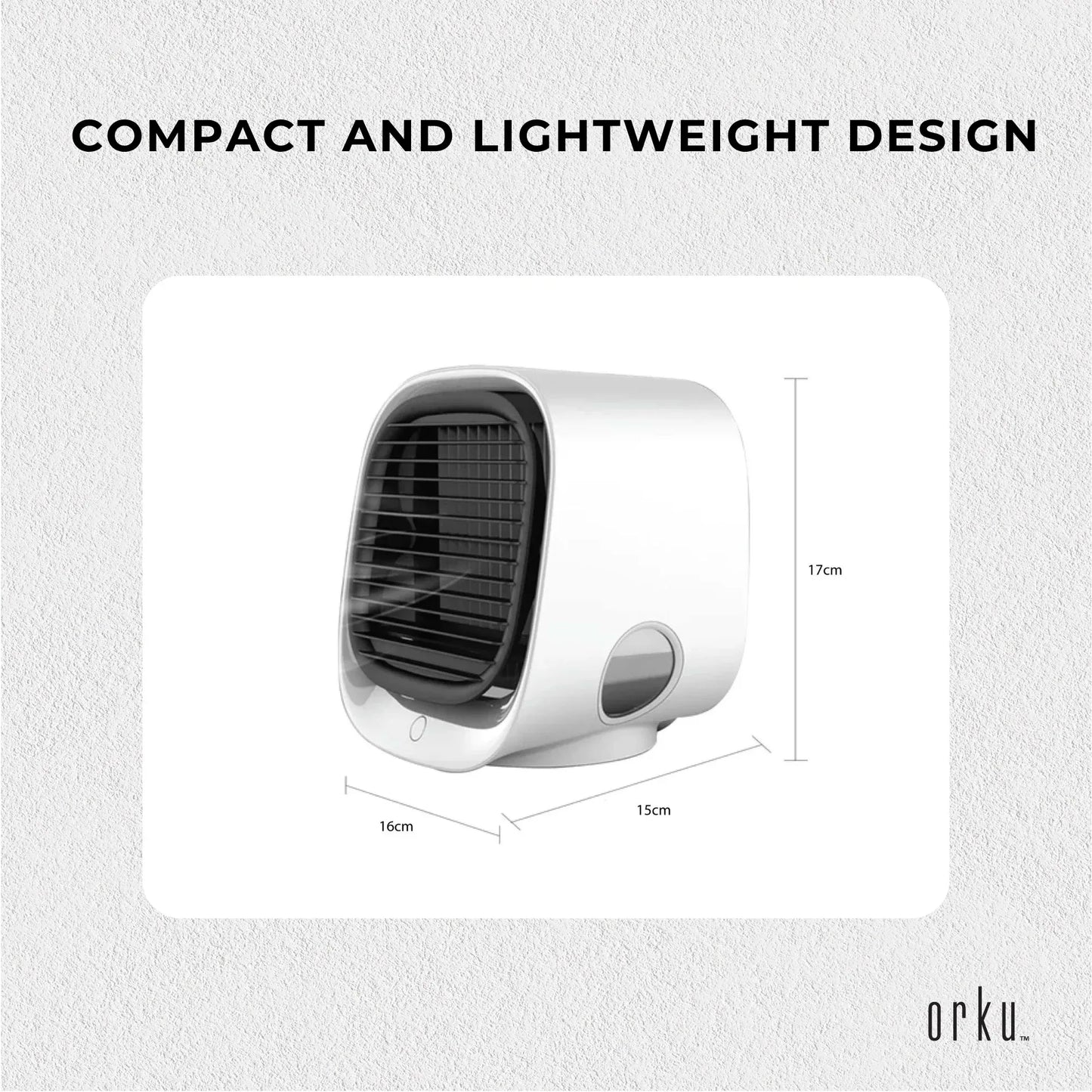 Orku USB Mini Evaporative Air Cooler Fan White - 300 Ml Water Tank