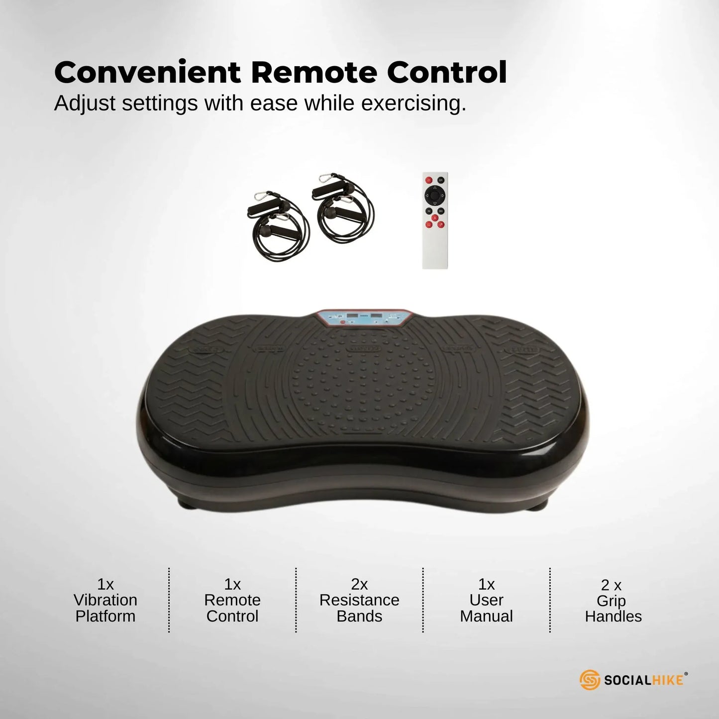 Social Hike Vibration Plate Exercise Platform - Vibrating Workout Machine Black