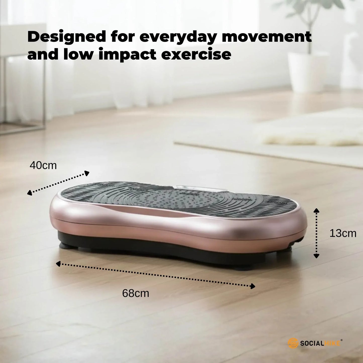 Social Hike Vibration Plate Exercise Platform - Vibrating Workout Machine Rose