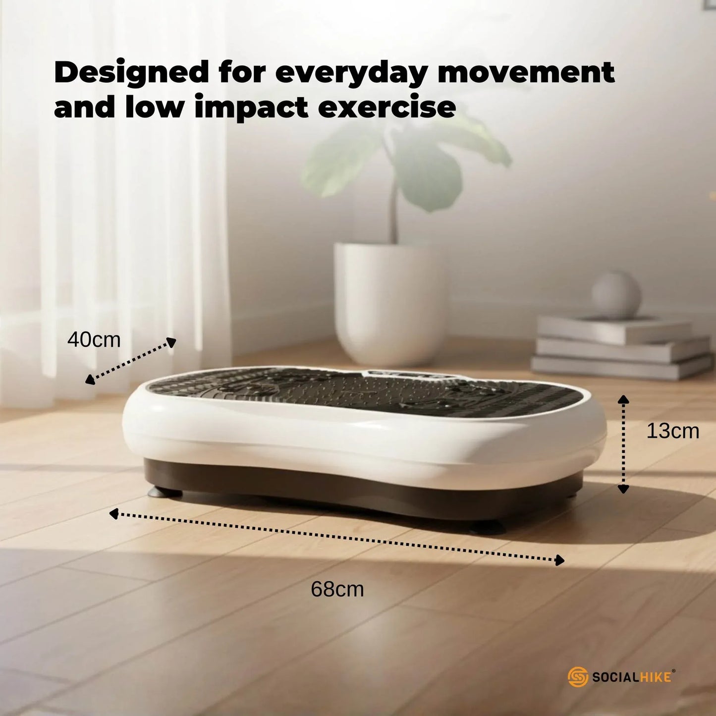 Social Hike Vibration Plate Exercise Platform - Vibrating Workout Machine White