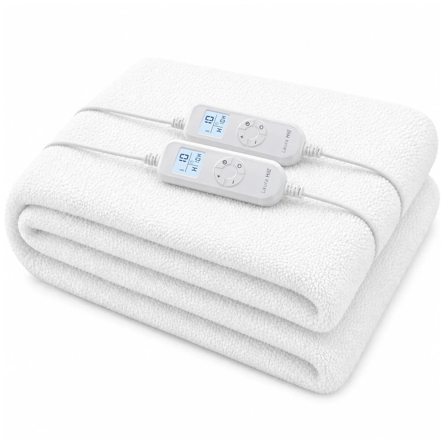 Laura Hill Double Electric Heated Underlay Blanket Fleecy Fabric with Timer