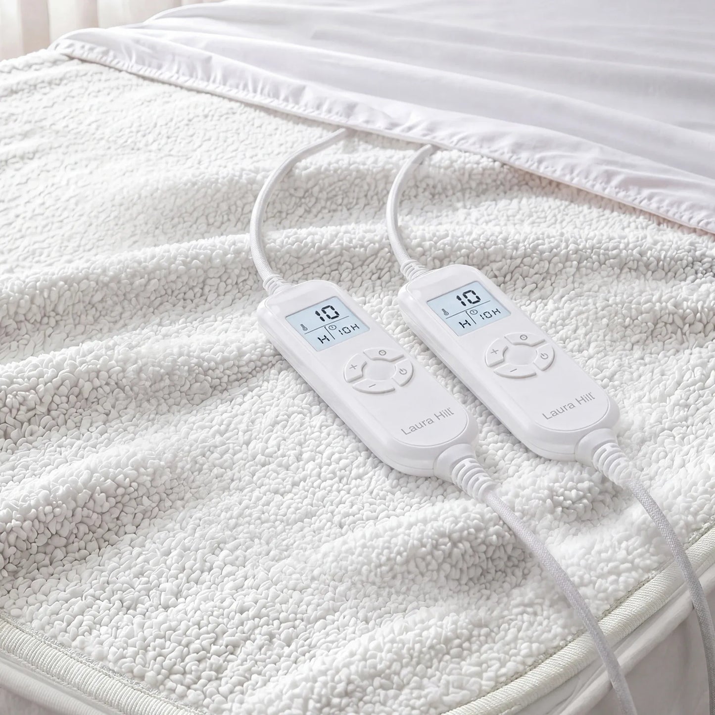 Laura Hill Double Electric Heated Underlay Blanket Fleecy Fabric with Timer