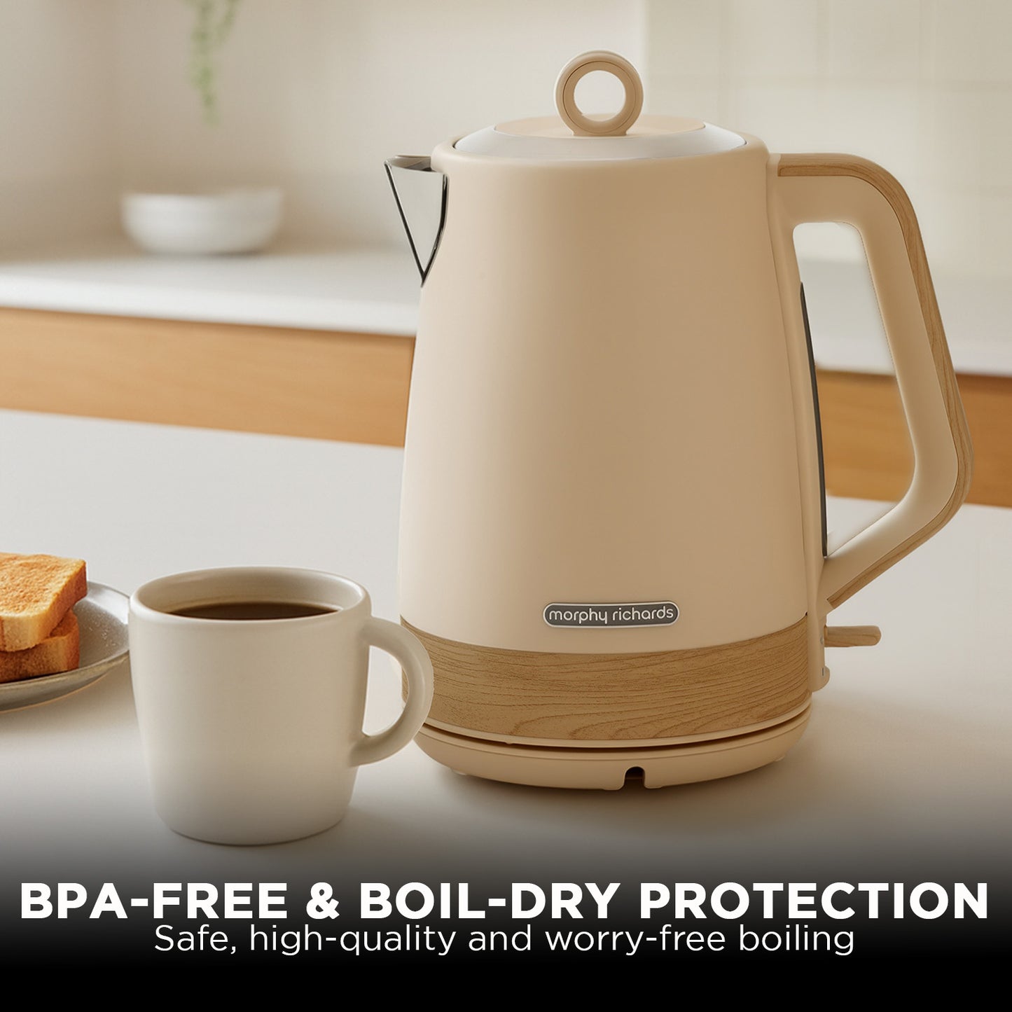 Morphy Richards 1.7L Electric Kettle Essence Scandi Swivel Base Boil-Dry Protection