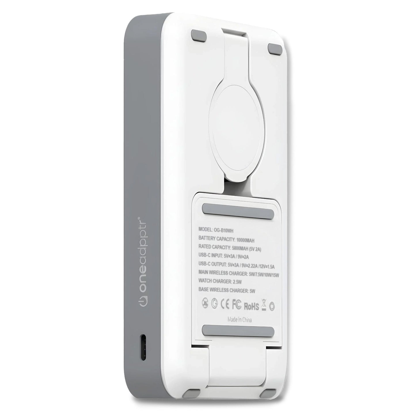 OneAdaptr OneGo White 5 in 1 MagSafe Charging Stand Power Bank
