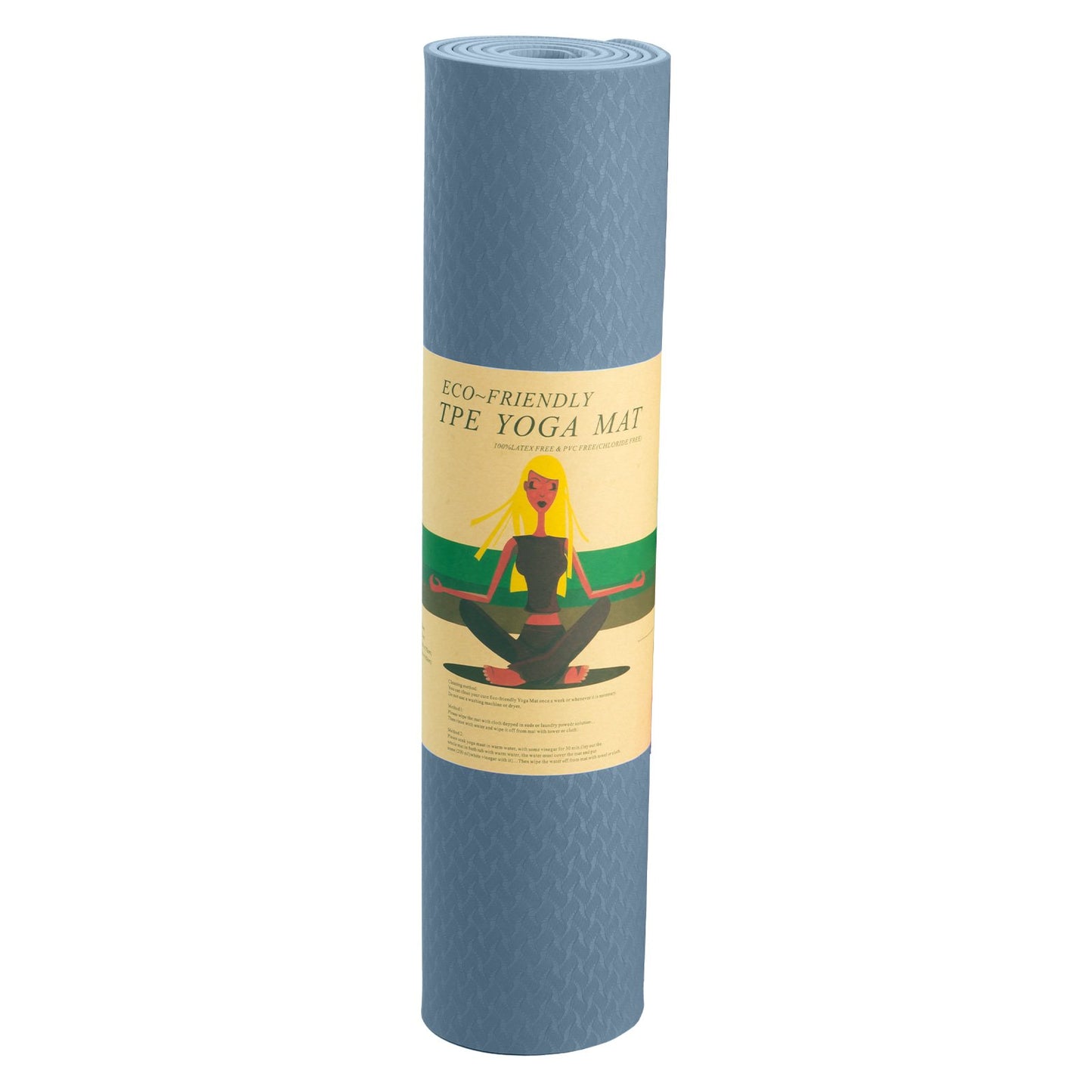 Powertrain Dual Layer 6mm Yoga Mat | Sky Blue | Non-slip Surface And Carry Strap For Ultimate Comfort And Portability