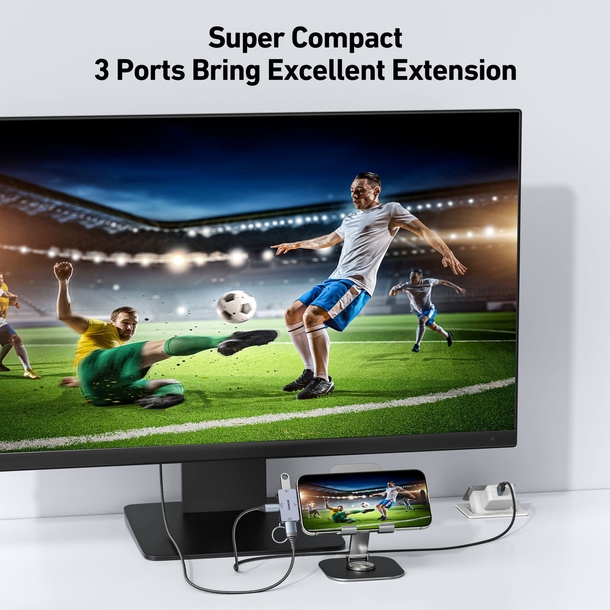 BENFEI 000391GY USB C to HDMI 4K@60Hz, 10Gbps USB-A, 100W Power Delivery