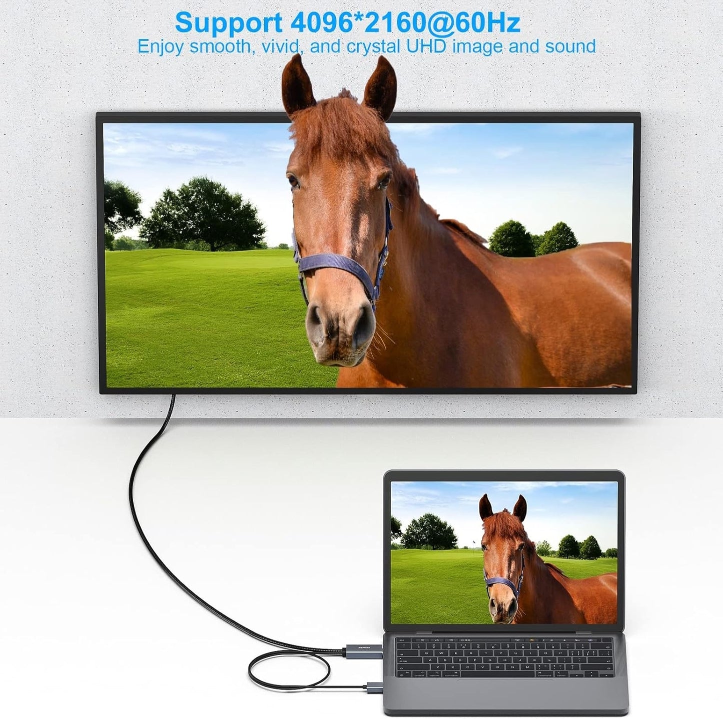 BENFEI 344GY-3M HDMI to DisplayPort Unidirectional 4K Active Cable with USB Powered 3M