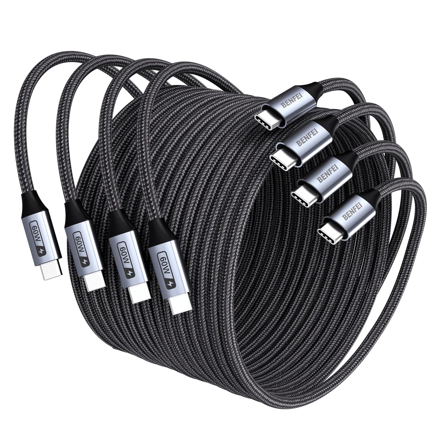 BENFEI 000383GY USB-C to USB-C Cable (4K@120Hz), 100W PD Fast Charging, 10Gbps Data Transfer for I-phone 15/16/17 and Samsung / Google phone 1M