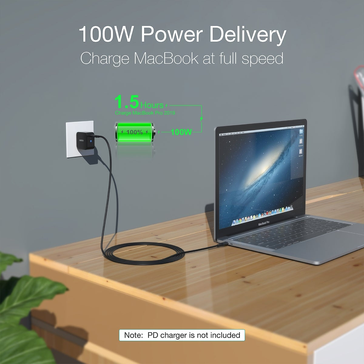CHOETECH XCC-1007 USB Type-C Braided Fast Charging Cable (20V 5A 2M)