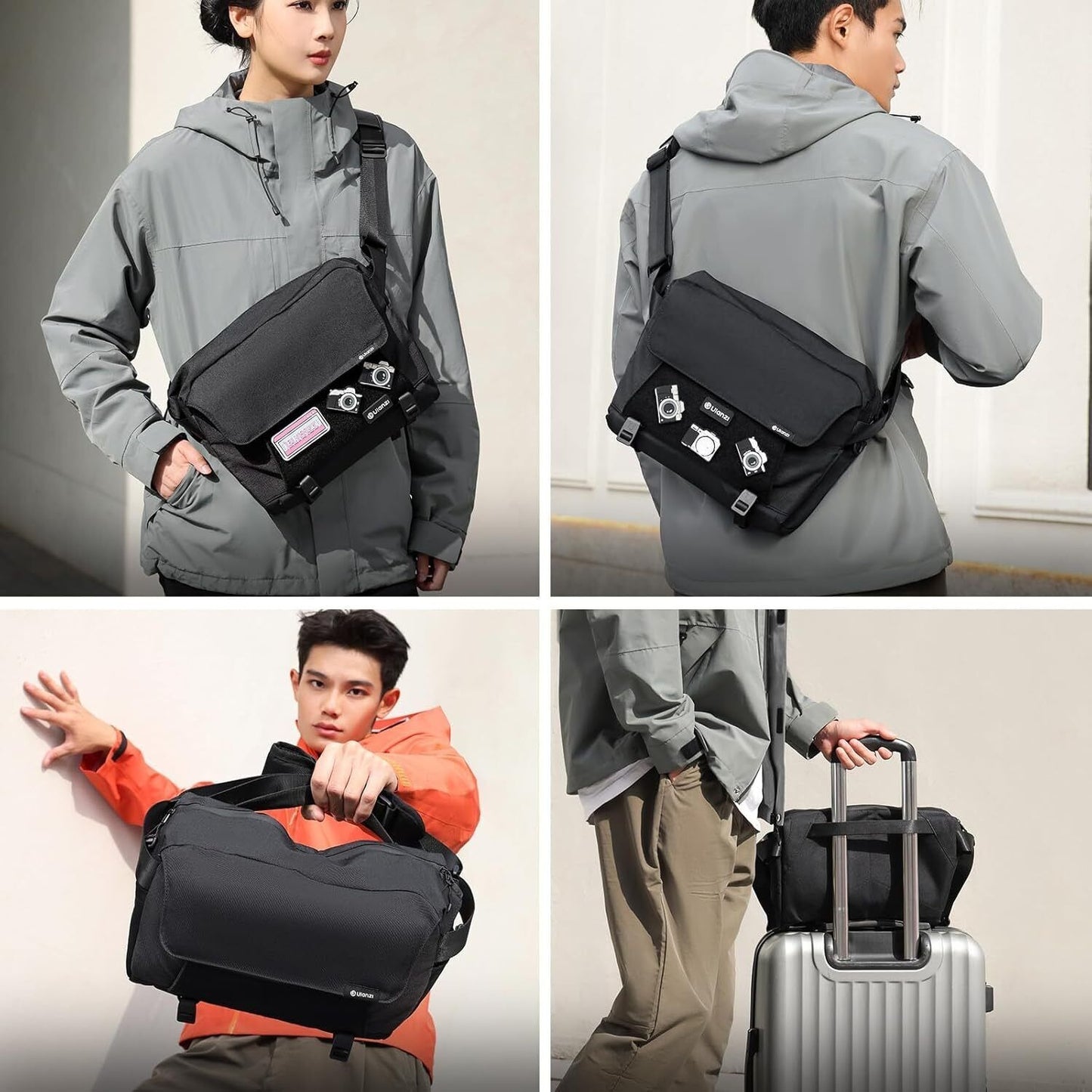 ULANZI BP11 8L Camera Sling Bag with Tripod Holder for Men Women, Lightweight Splash-proof DSLR/Mirrorless Anti-Theft Crossbody Bag for Travel Hiking Photography Customizable Front Pocket Camera Bag
