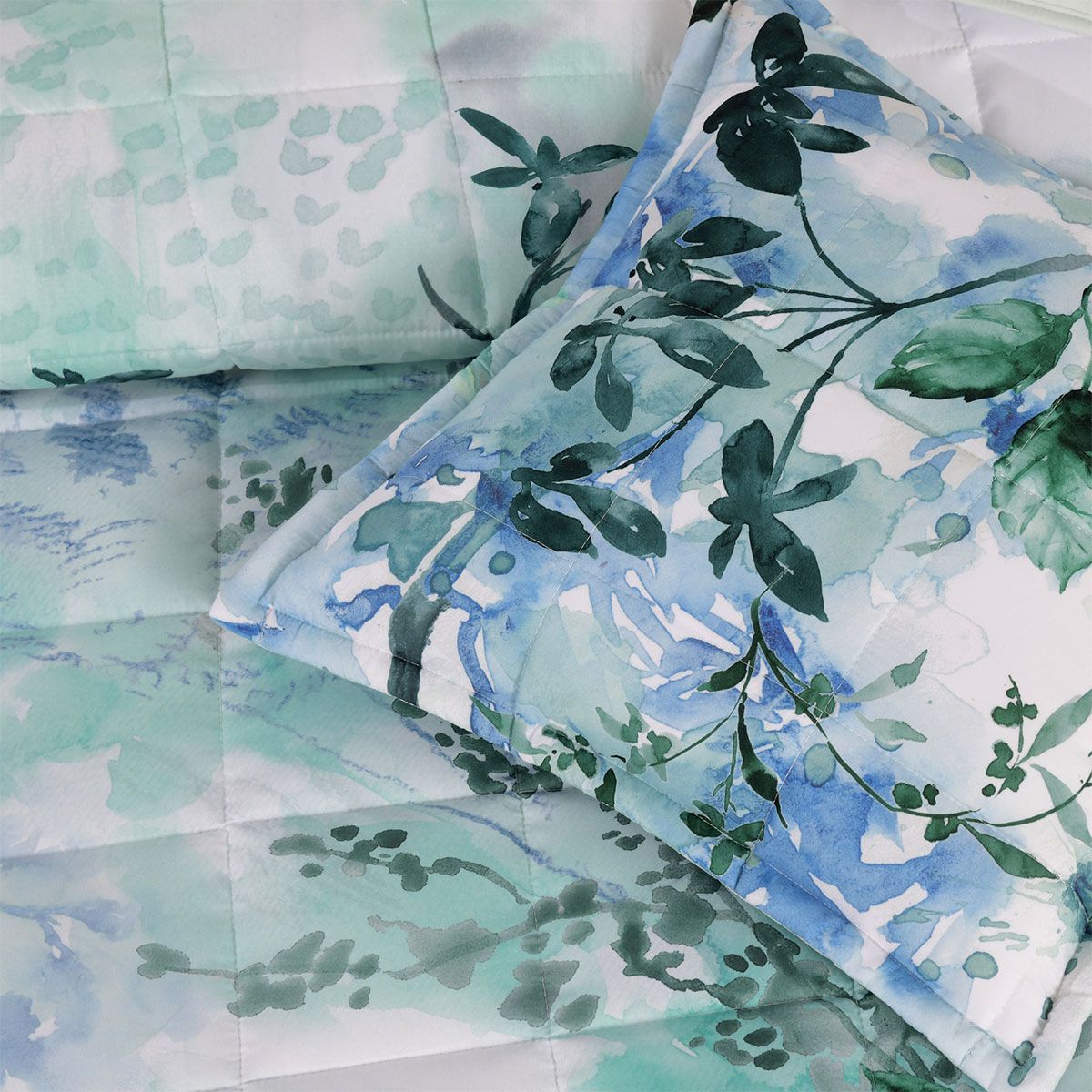 Bianca Woodbury White Botanical Printed Bedspread Set Super King