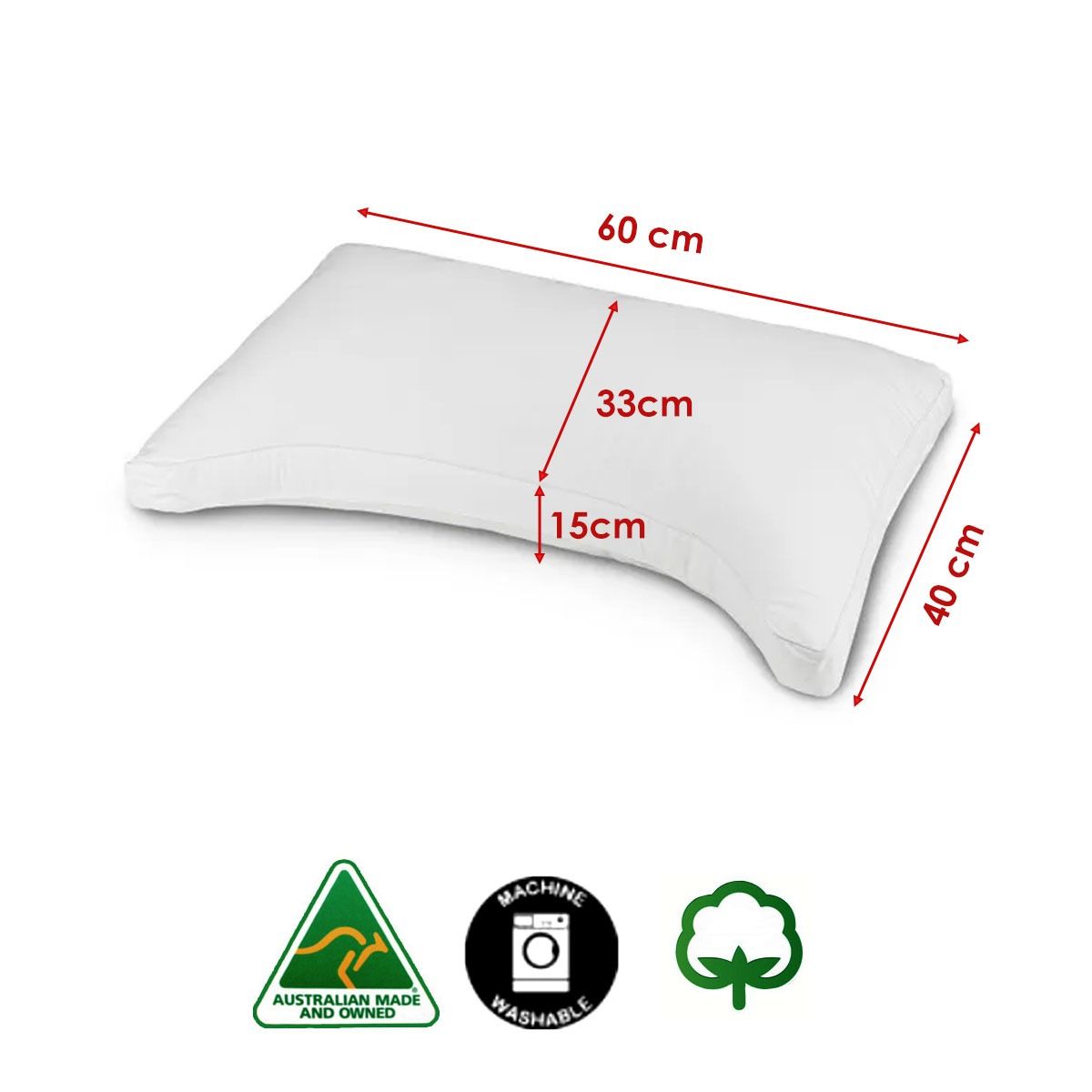 Easyrest Cotton Cover Arch Support Pillow 40 x 60 cm